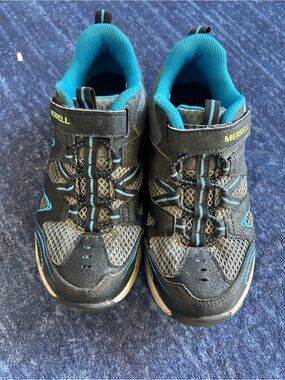 Merrell Kids Gray & Blue Hook-and-Loop Athletic Sneakers